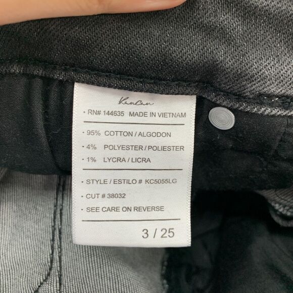 KanCan Cora Jean Womens 3/25 Light Gray Mid Rise Distressed Ripped Super Skinny - Picture 11 of 15